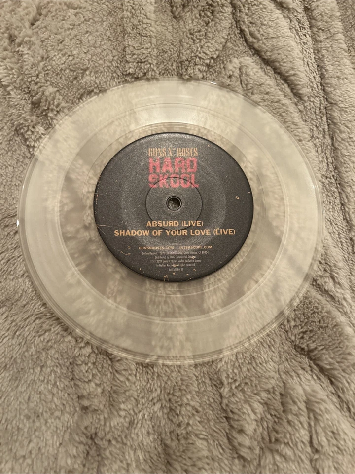 Guns N' Roses Hard Skool 7" Clear Vinyl Fan Club Limited Edition Record New Foto 4 de 4