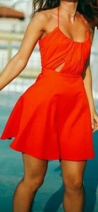 burnt orange skater dress