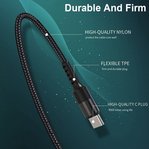 5A Super Fast Type C Cable For Huawei P30 P20 Samsung S10 USB C Charging Cable - Picture 10 of 16