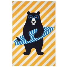 Home Dynamix Everwash Imagine Surfer Bear Kids Machine Washable Area Rug,