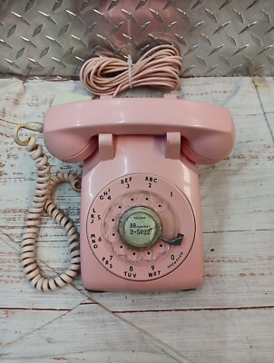 Vintage Pink Rotary Dial Telephone, Western Electric Bell System Phone, Mod 500