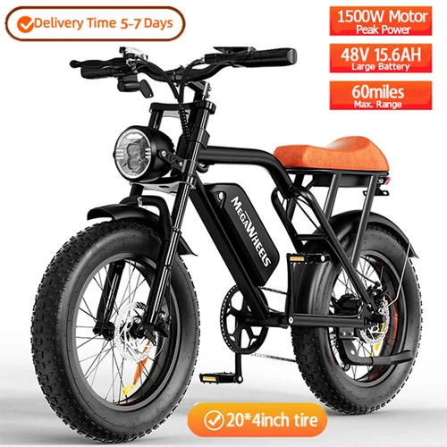 Electric Bike for Adult 1500W 60Mile 33MPH 20'' Fat Tire Off-road Mountain Ebike