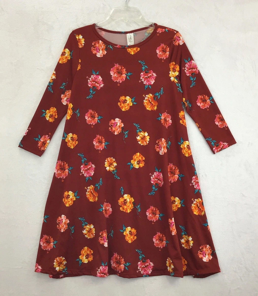 Piphany Honey Lace Brea Dress Burgundy Floral Stretch Fit