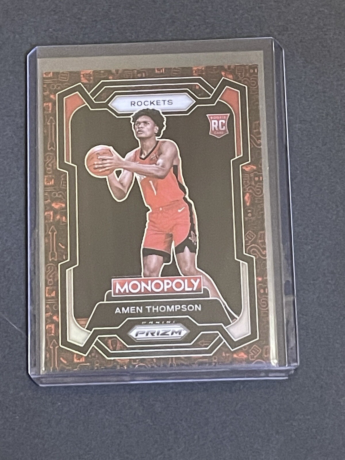 2023-24 Prizm Monopoly #33 Amen Thompson Red Pattern Prizm Rookie Rockets RC PWE
