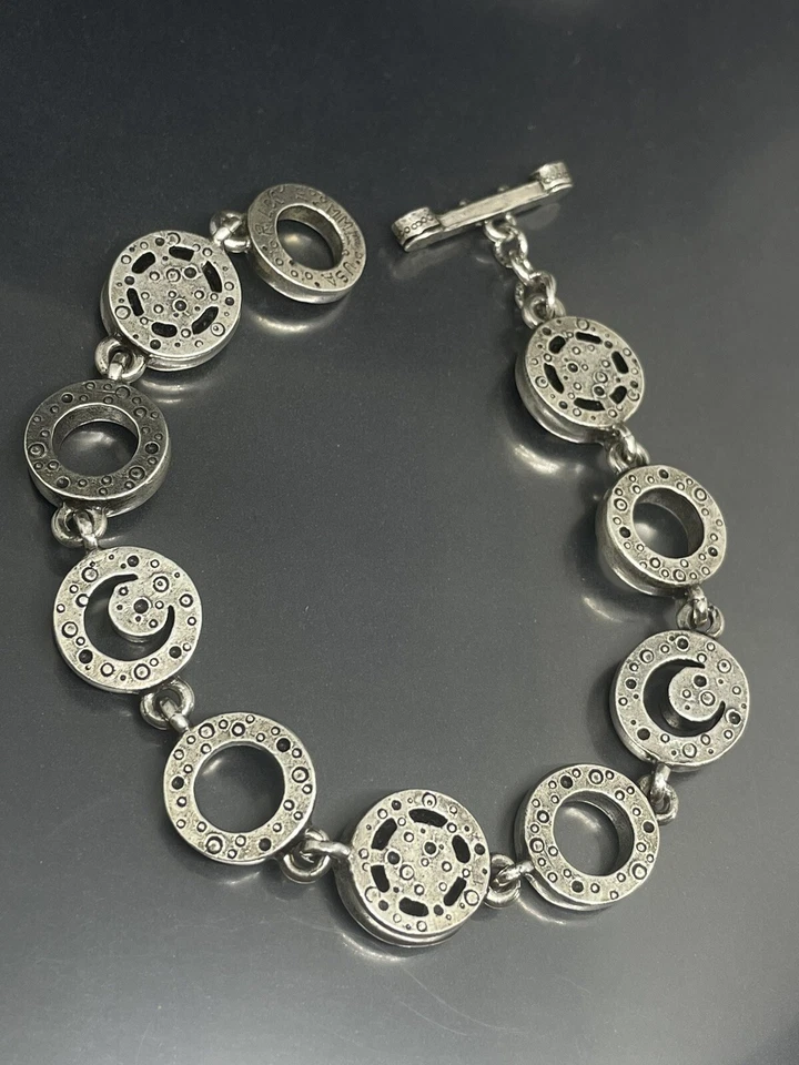 Patricia Locke USA Signed Silvertone Swarovski Multicolor Crystals 6.7” Bracelet - Image 3 of 4