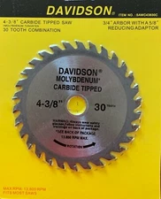4-3/8" x 30 Tooth Carbide Tipped wood Saw Blade - New
