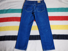 VTG 90s Lee Dark Wash Faded Blue Denim Logo Western 31x29 Jeans Pants Mens