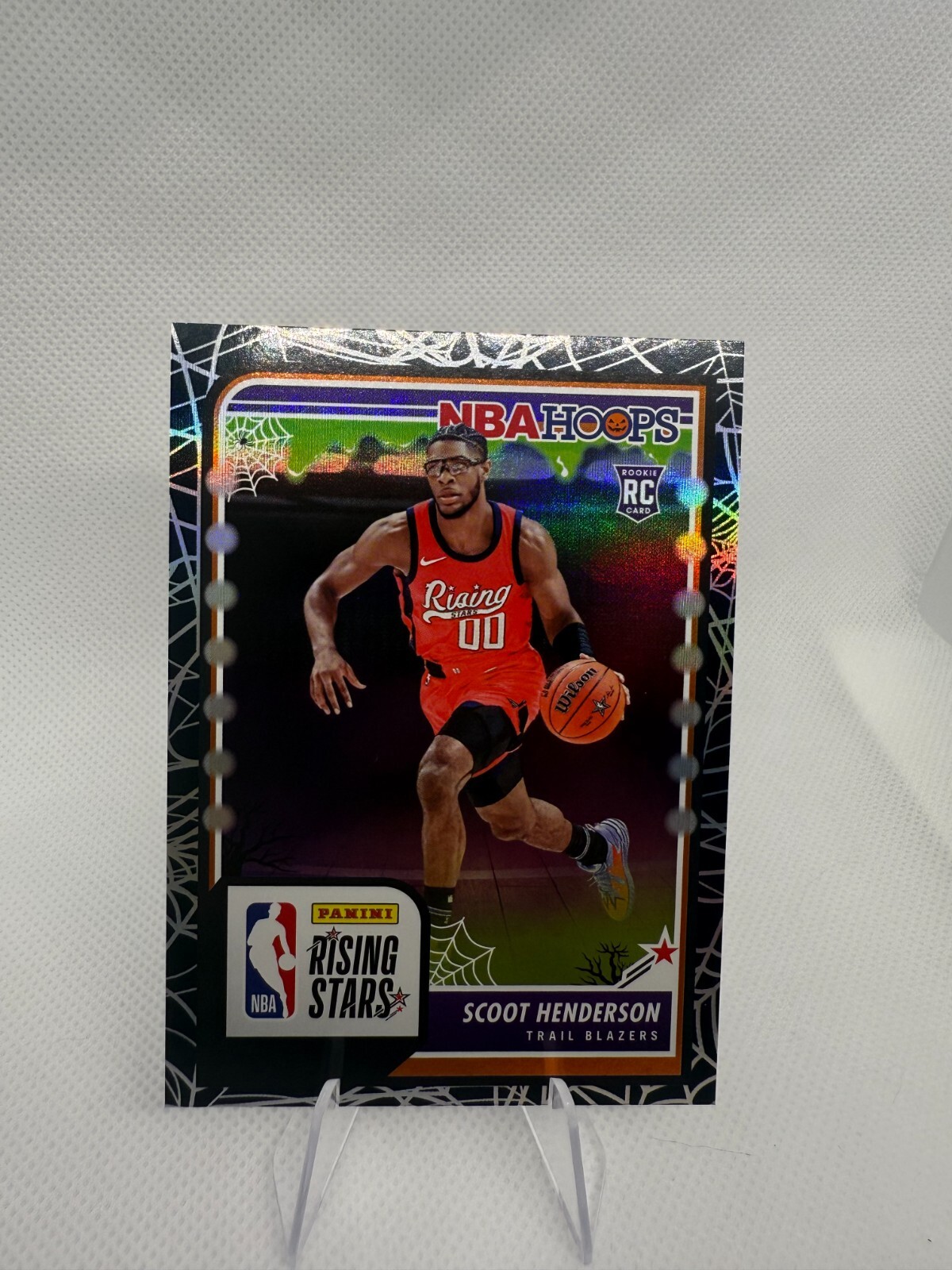 Scoot Henderson - 2023-24 Panini NBA Haunted Hoops (RC) #280 Spider Web Holo
