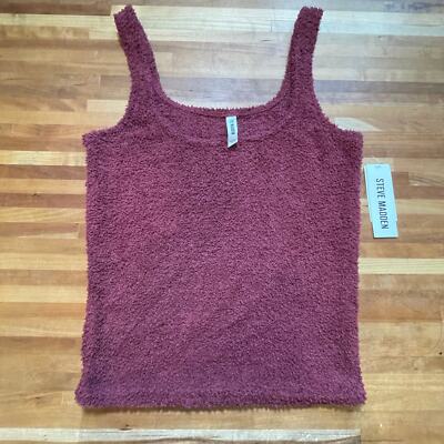 Steve Madden Women's Chenille Sleep Tank Top Zinfandel Small