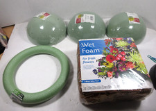 mixed lot floral dry foam shapes half ball Floral Craft Artisan 3 brick wet foam