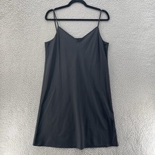 Uniqlo Slip Dress Women Medium Black Satin Nightgown Y2K Fairy Camisole Grunge