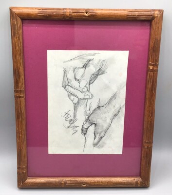 Original Signed Graphite Drawing - Roland Strasser ''GRIP''