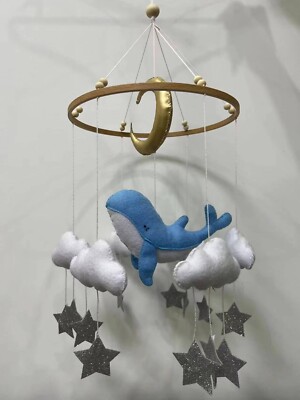 Baby Crib Mobile Hanging Pendant Decor Whale Ocean Infant Bed