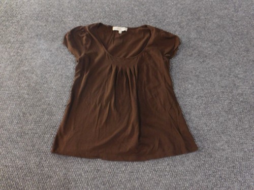 Jones New York top Small brown pullover womens stretch cotton sport - Picture 2 of 13