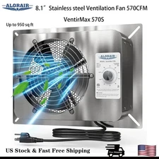 ALORAIR Stainless steel Crawlspace Ventilation Fan 570CFM Basement Exhaust Fan