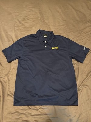 Irwin Tools Branded Nike Golf Dri-Fit Large Polo In Navy Blue
