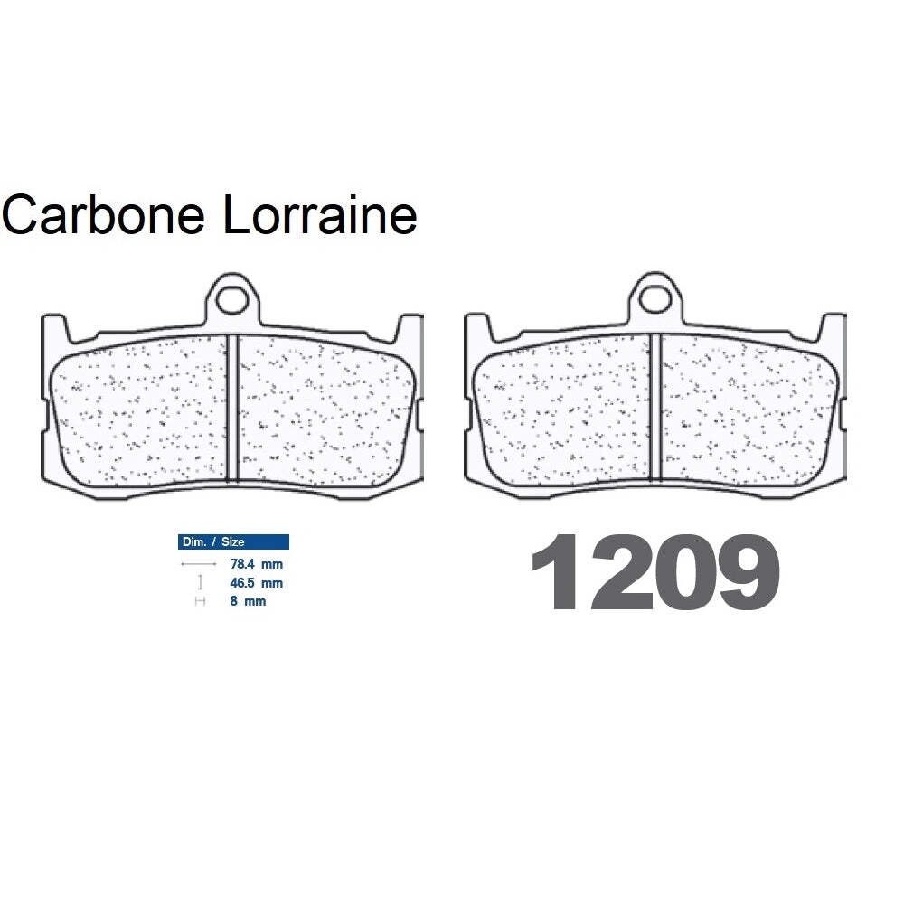 Plaquettes de frein racing Carbone Lorraine 1209 C60 métal fritté moto piste