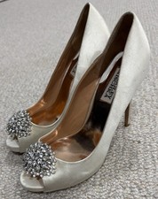 Badgley Mischka Women's open Toe Satin Shoes Heels Size 7.5