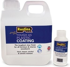Rustins Quick Dry Tough As Plastic Coating Hard Wearing Clear Varnish 1L