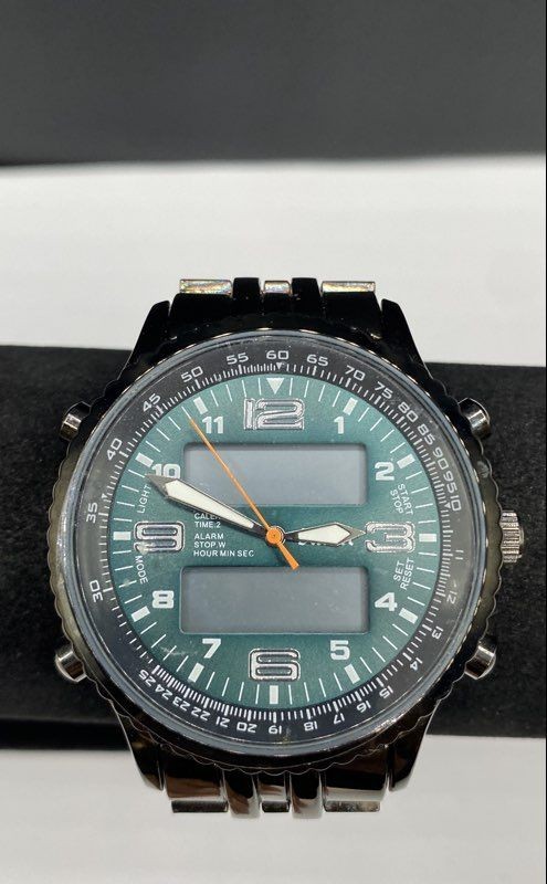 Stauer Metropolis Stainless Steel 47.2 mm Analog Digital Quartz Men's Wristwatch