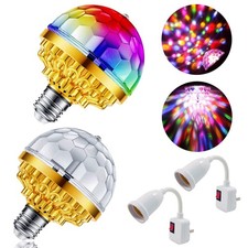 Bola giratoria luminosa, bola de discoteca LED con enchufe, luces de fiesta