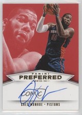 2013-14 Panini Preferred Panini Signatures Red 14/35 Greg Monroe #577 Auto 0b2