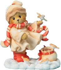 CHERISHED TEDDIES ANGELIKA, 4040457, FEED THE BIRDS, STONE RESIN BEAR FIGURINE