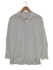 UNIQLO Chemise à manches longues Dames Chemise T EU 38 blanc style d’affaires