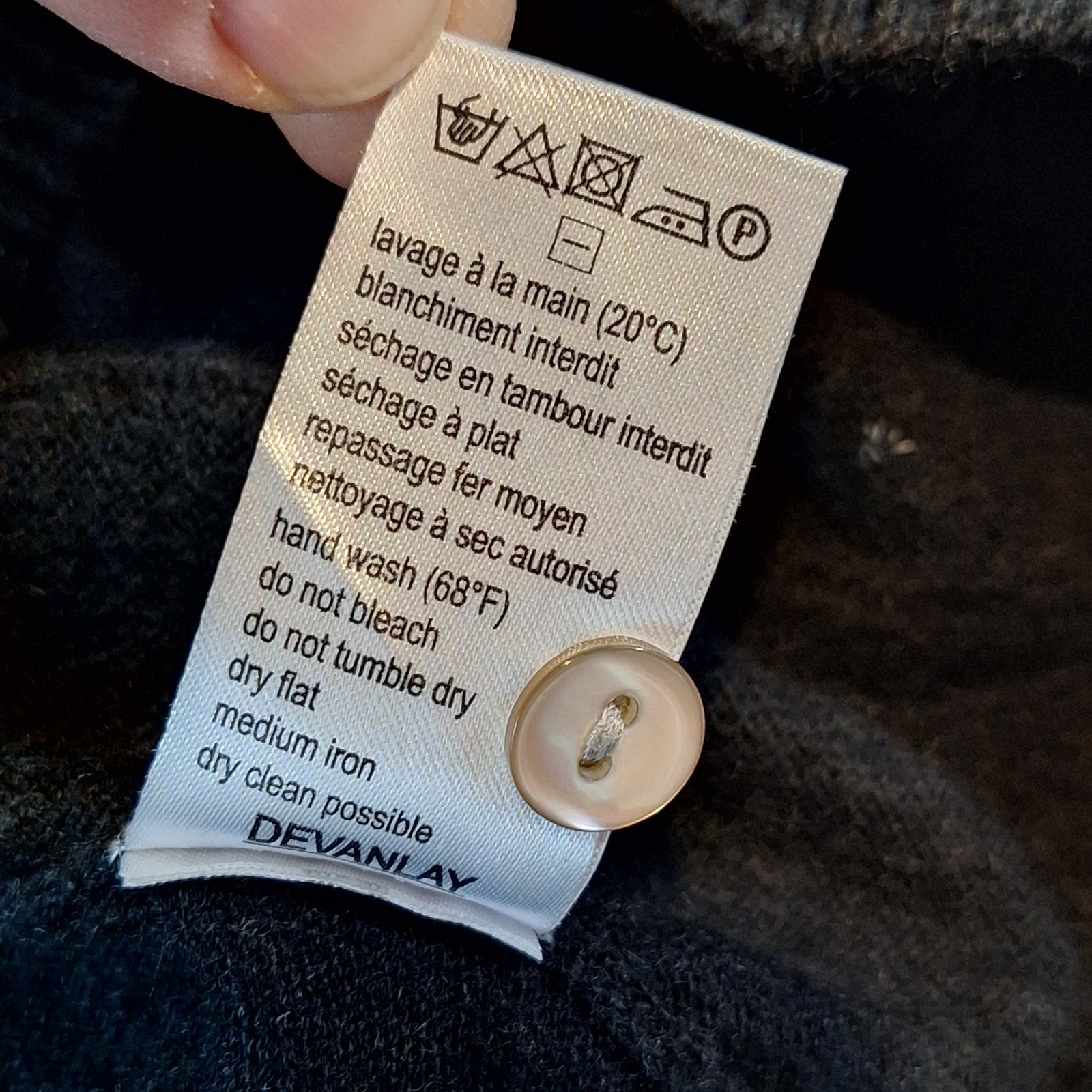 Lacoste Sweater Womens 42 Large Black Cotton Cashmere Long 3/4 Sleeve Cardigan thumbnail 12