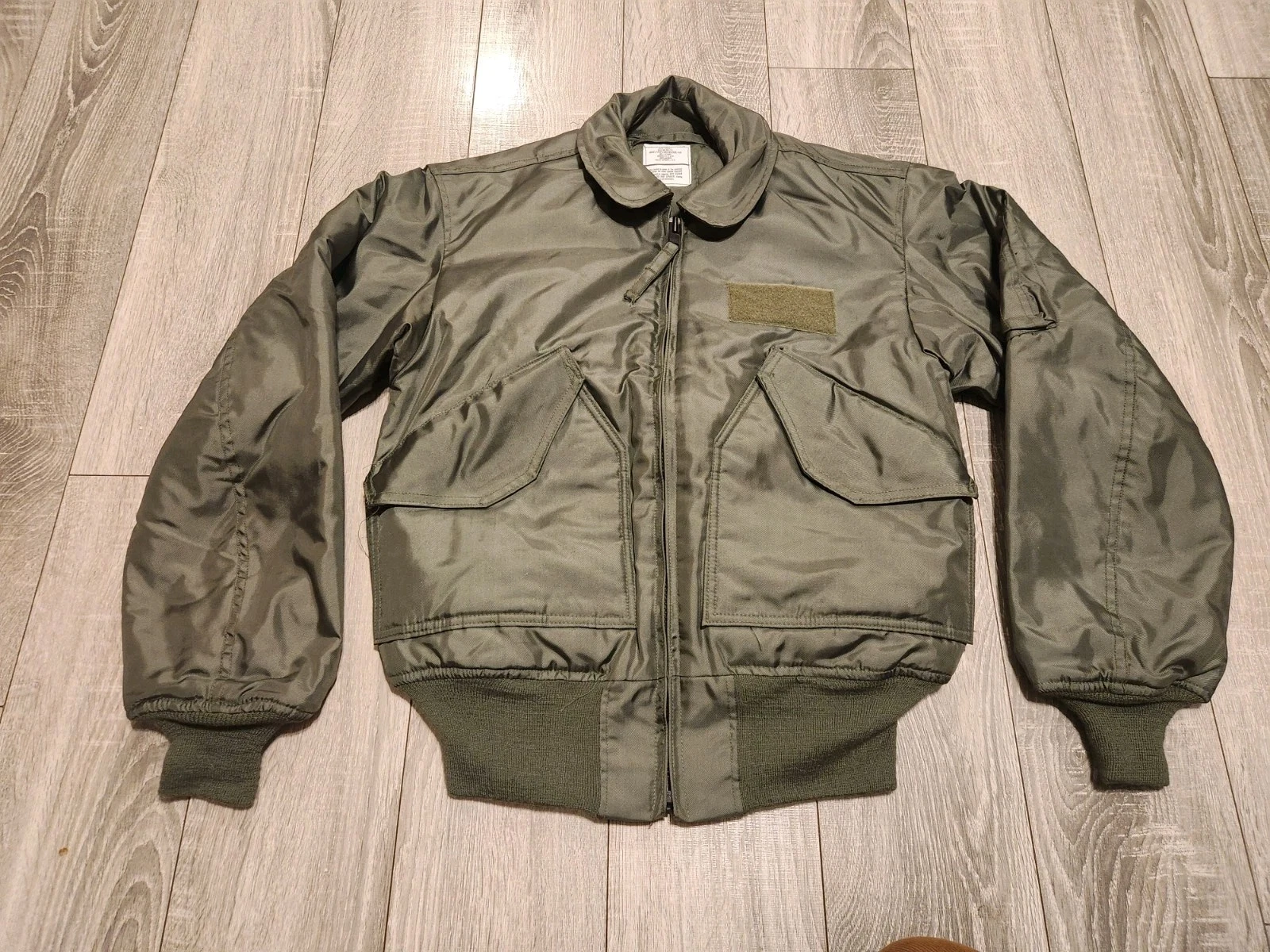 Valley Apparel US Navy Green Flight Jacket 45/P Cold Weather Sz S Fire Resistant - product detail image 1
