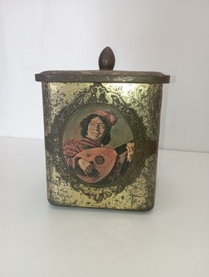 SELTENE Vintage Weißeisendose mit Kinderportrait | Flämischer Malstil