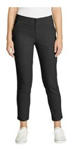 NEW Eddie Bauer Women's Size 10 Horizon Straight Ankle Pant Black Nylon