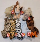 1990s Ty Beanie Babies Plush Toys Lot Of 8 Retired Mix Stuffed Animals Vintage