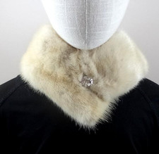 Col en fourrure de Vison - Perle