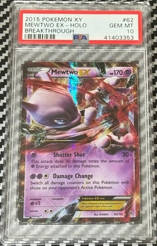 2015 Pokemon XY Breakthrough # 62 Mewtwo EX Holo PSA 10 Card GEM MINT Free Ship!