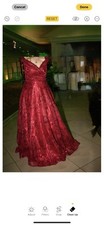 Red Burgandy SPARKLE Quince Sweet 16 Prom Gown Dress w/pockets sz 12 NWT A STEAL