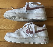 Youth Girls Nike Air Force 1 White and Pink Low Top Sneakers Size 6.5Y