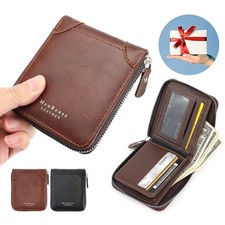 Mens RFID Blocking Leather Wallet Credit Card ID Holder Zipper Purse Waterproof