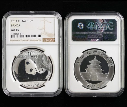 2011 China S10Y Panda silver NGC MS 69