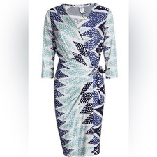Diane Von Furstenberg Diamonds Print Evrin Wrap Dress Size 2