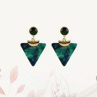 1 Paar Vergoldete Vintage üBertriebene Ohrringe Geometrische Dreieckige