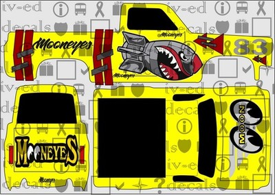 83 chevy #212  1/64  WHITE TONER Waterslide Decal for Hot