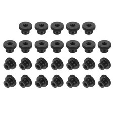 26Pcs Knurled Thumb Nuts, M5x10mm Carbon Steel Nut Iron Round Knobs Black