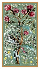 William Morris Oak Roses Design Counted Cross Stitch Chart Pattern
