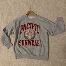 PacSun Women s Sweatshirt Small Gray Crewneck Pullover Pacific Sunwear Logo