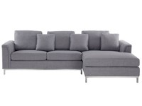 Modernes Ecksofa Polsterbezug 3 Zierkissen Hellgrau Linksseitig Oslo