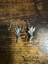 Disney Tinkerbell Hook Earrings Ultrasonic Clean Used