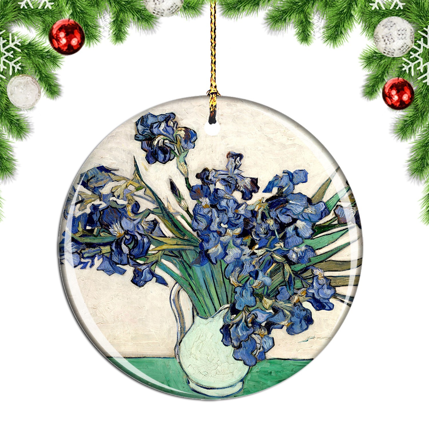 Van Gogh Irises Painting Christmas ornament city travel souvenir