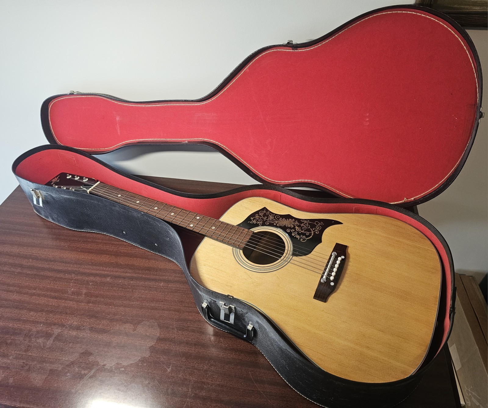 Vintage 1960s??70s Checkmate Acoustic Guitar MIJ Japan Teisco Era ?? Classic