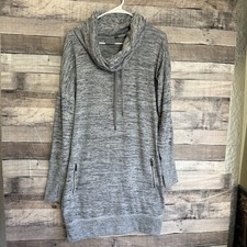Athleta Cowl Neck Sweater Dress Gray Long Sleeve Stretch Women's Small Tall